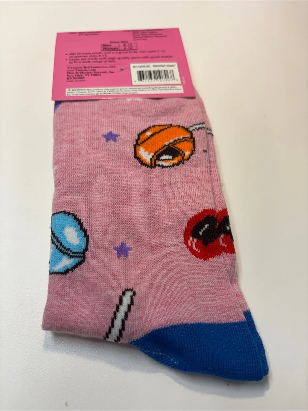 Forever 21 Pink, Blue & Purple Tootsie Pop Drops Novelty Men's Socks